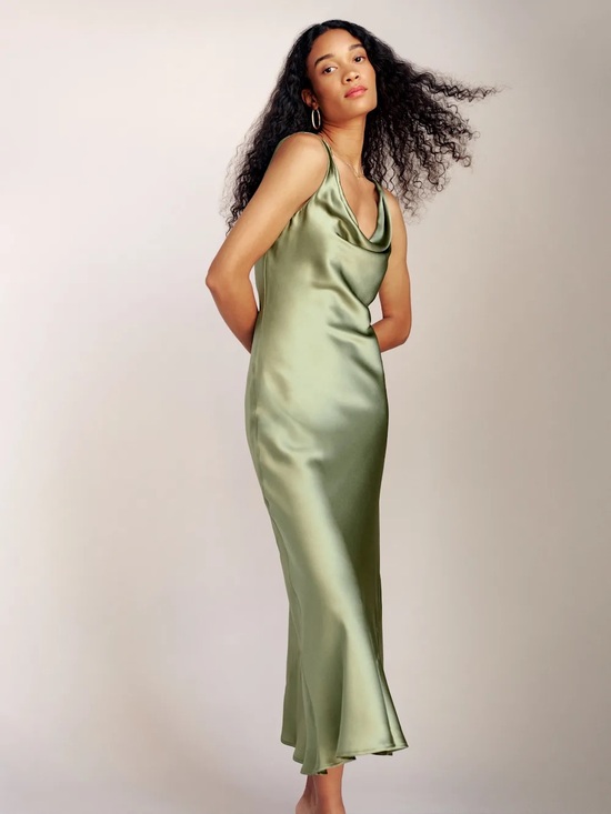 Reformation Dresses & Skirts - Reformation Bryn Silk Dress in Artichoke